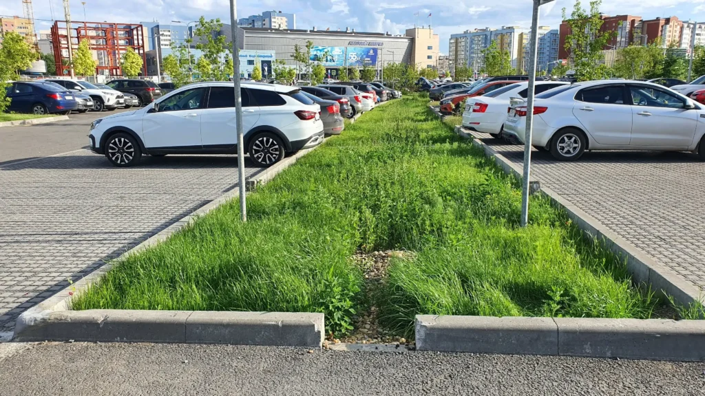 Парковка в парке "Серпантин" г. Череповец